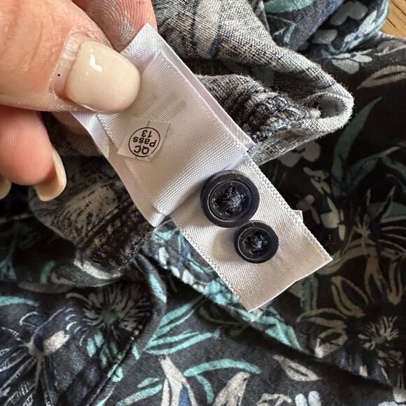 14TH & UNION Trim Fit Short Sleeve Button-down Shirt In Navy Brush - Picture 7 of 8